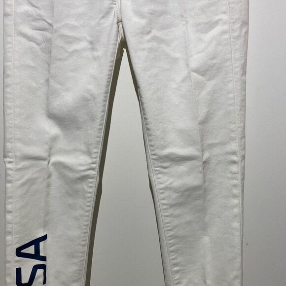 Polo Ralph Lauren Women's White 2020 Team US Olympics Denim Jeans Size 2 - Picture 3 of 14